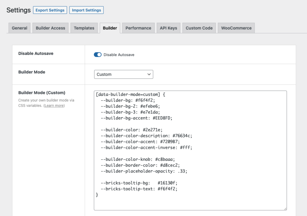 Builder Mode: Custom