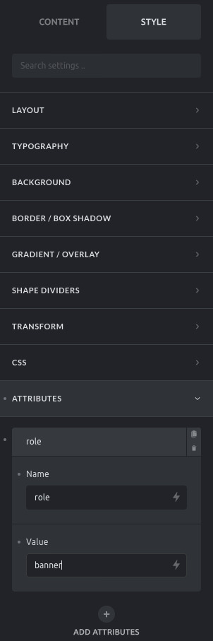 Add custom attributes to a Bricks element
